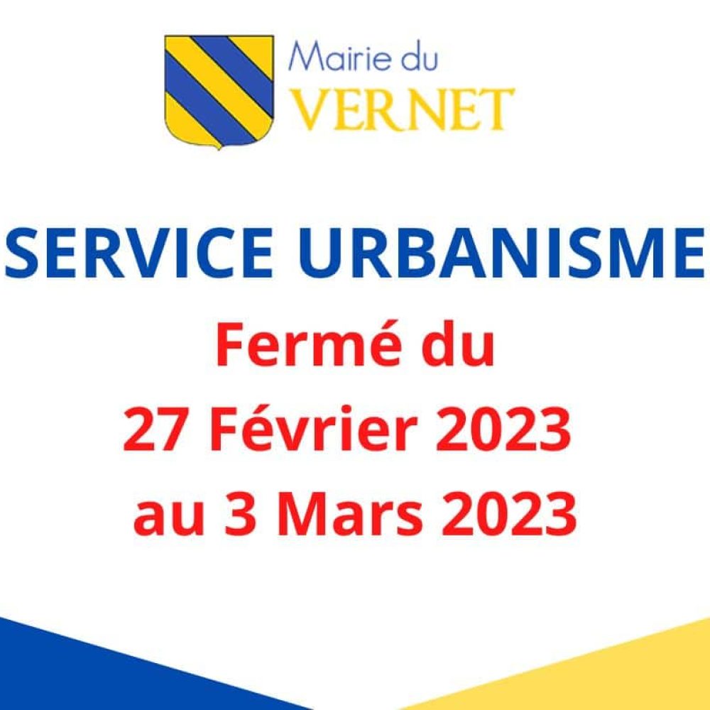 Service Urbanisme fermé